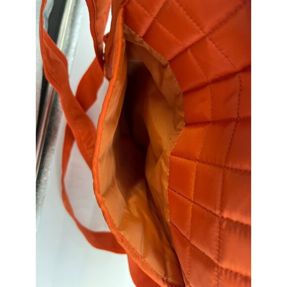 Lug Quilted Crossbody Bag Bright Orange Adjustable Strap Multiple Zipper Pockets - Picture 15 of 16